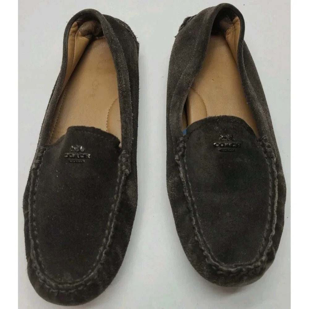 Coach Amber Brown Moccasins Coach New York Carriage Logo Size 7.5‎ B